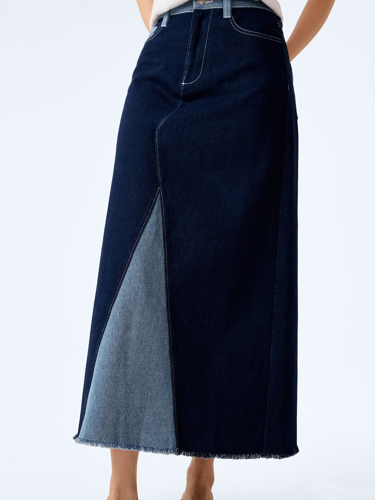 Benson Skirt in Indigo and Bleach