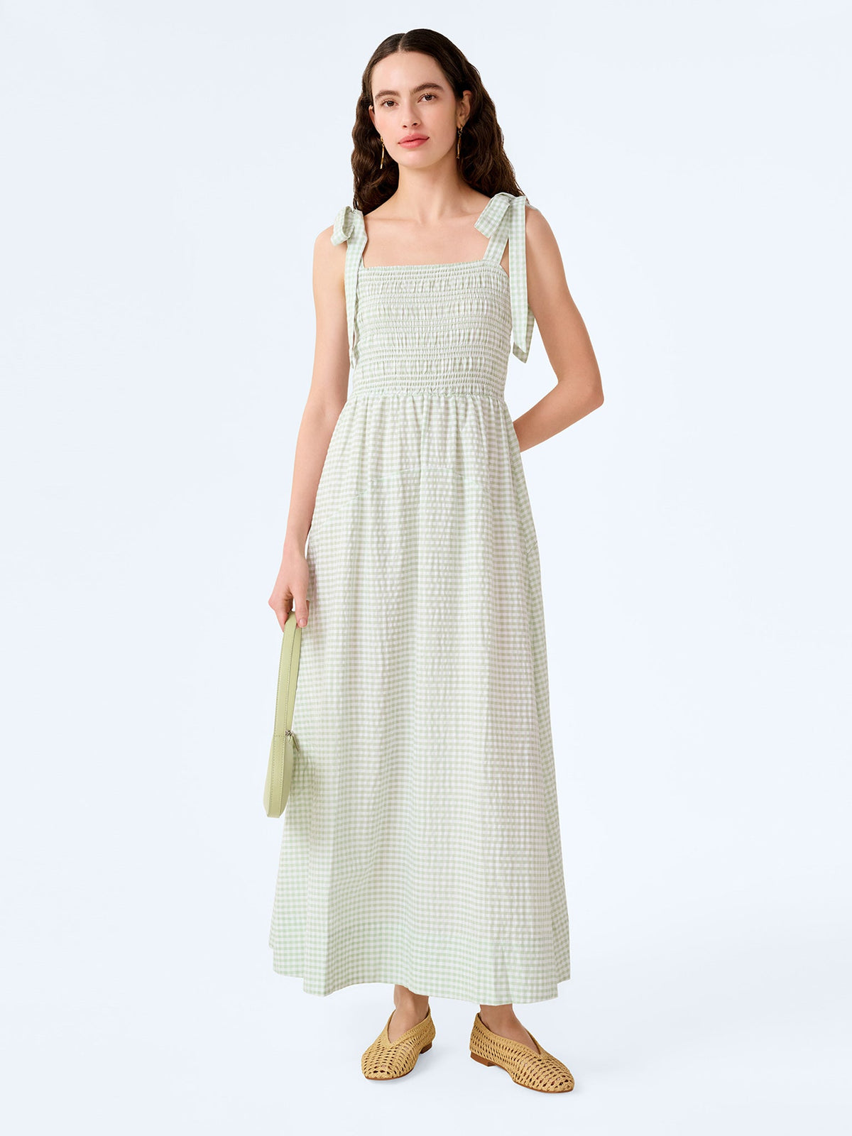 Dixie Dress in Mint and White Gingham