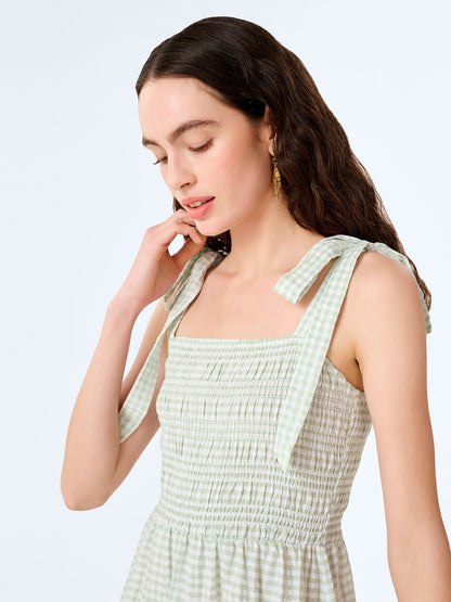 Dixie Dress in Mint and White Gingham