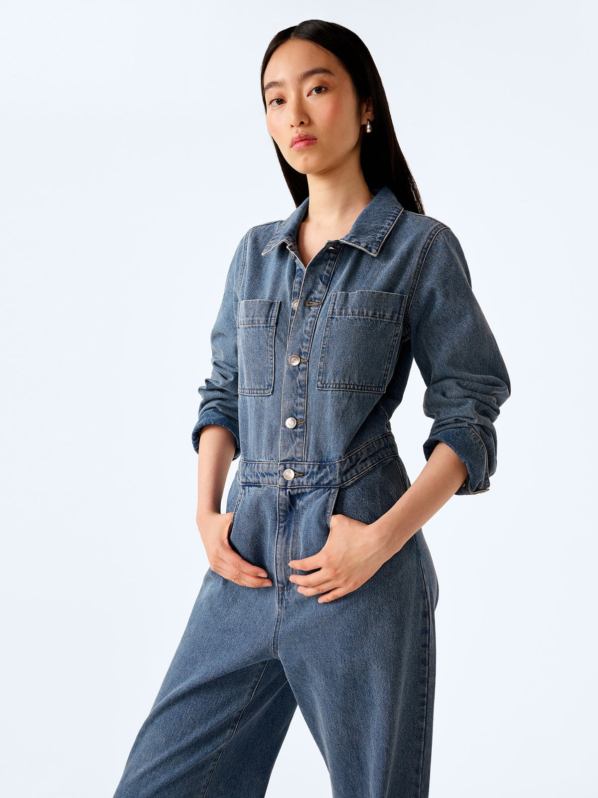 Diya Jumpsuit in Light Wash