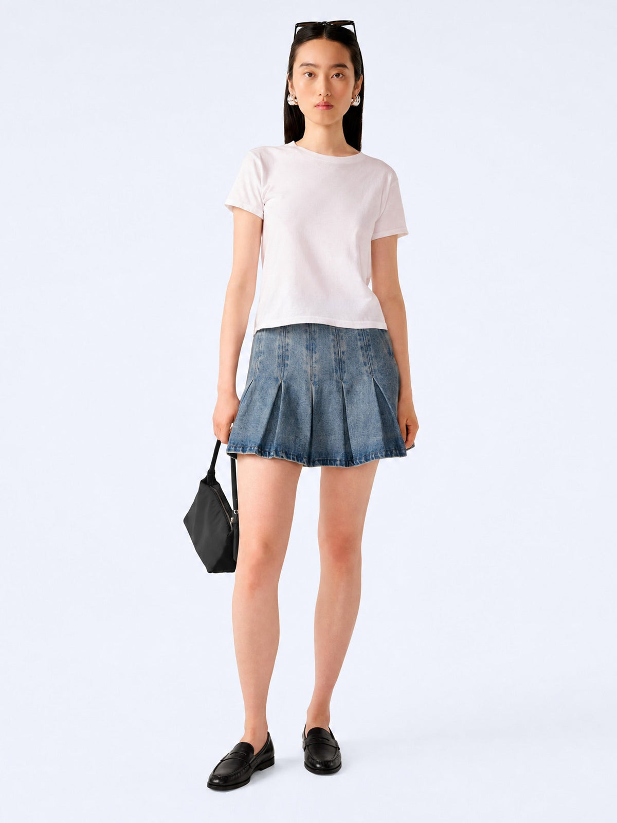 Echo Skirt in Light Wash