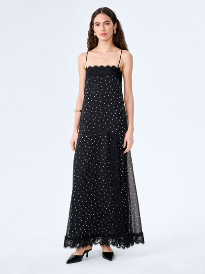 Thea Dress in Black Polka Dot