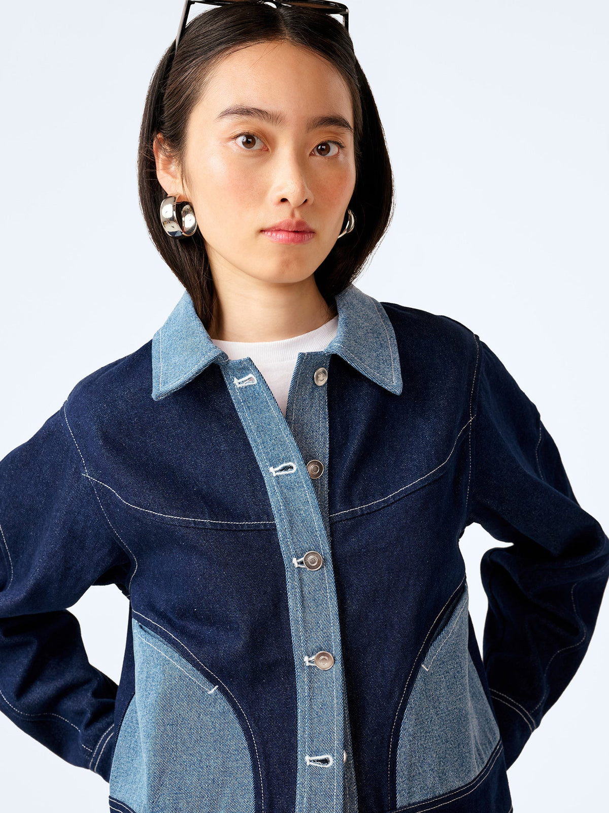 Timmy Jacket in Mid Wash and Indigo